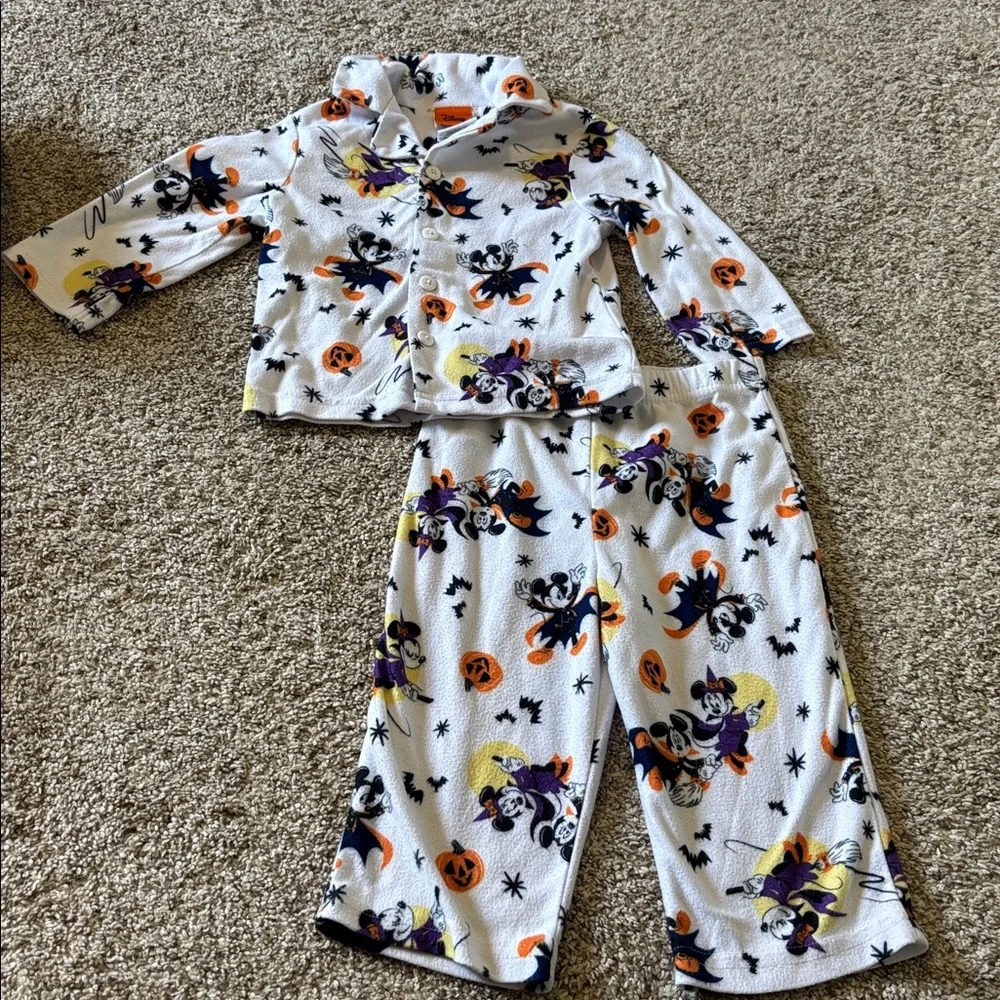 Disney Halloween Kids Pajama Set - White, Black, Orange, Purple